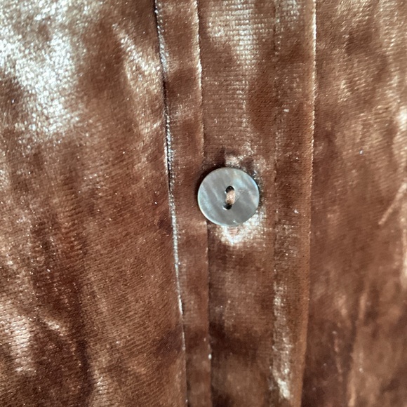 Tribal Jeans Velvet Button Down Blouse Shirt in Copper Size Large - Picture 4 of 7